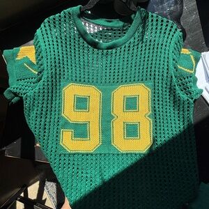 Green and Yellow adult knitted Jersey